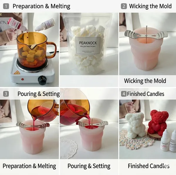 Peaknock_Teddy_bear_Candle_Making_kit_includes_Pillar_soy_wax_A++,_one_food_grade_premium_silicon_teddy_mould_,Wicks__,_Colors,_Wick_holder_and_Fragrances_