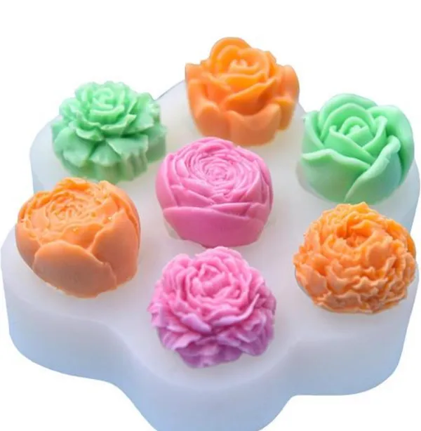 White_7_Cavity_Flower_Mould_Silicone_Mold_Floral_Mould_Chocolate_Fondant_Candy_Cake_Decoration_Peony_Moulds_Cupcake_Topper_Resin_Art_Crafts,11.5X11.5X2.5_Cm_For_Candle_Making_Molds