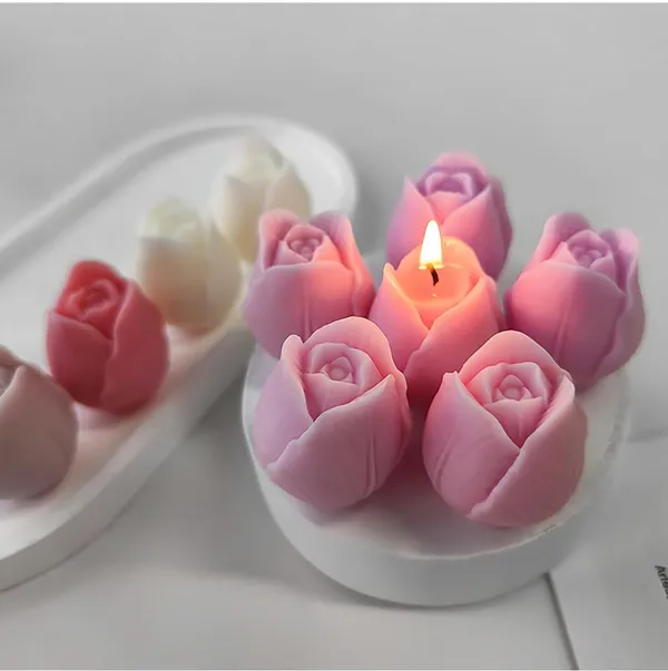 White_Tulips_Bud_Candle_Molds_For_Candle_Making_3D_Silicone_Molds_For_Resin_Casting_Diy_Plaster_Polymer_Clay_Home_Decoration_Wax_Melts_Valentine'S_Day_Flower_Bouquet_Candle_Making_Party_Gifts_Soap_Making