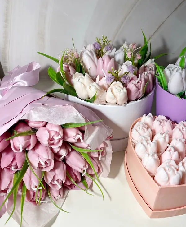 White_Tulips_Bud_Candle_Molds_For_Candle_Making_3D_Silicone_Molds_For_Resin_Casting_Diy_Plaster_Polymer_Clay_Home_Decoration_Wax_Melts_Valentine'S_Day_Flower_Bouquet_Candle_Making_Party_Gifts_Soap_Making