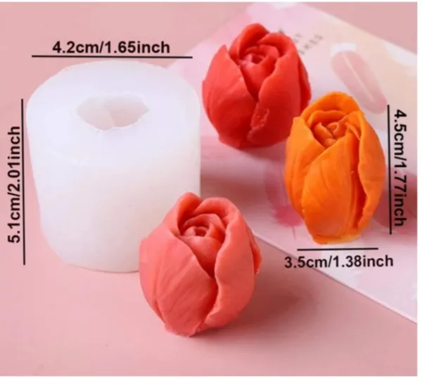 White_Tulips_Bud_Candle_Molds_For_Candle_Making_3D_Silicone_Molds_For_Resin_Casting_Diy_Plaster_Polymer_Clay_Home_Decoration_Wax_Melts_Valentine'S_Day_Flower_Bouquet_Candle_Making_Party_Gifts_Soap_Making