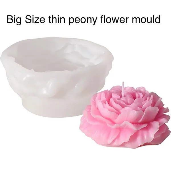 White_Big_Size_Thin_Peony_Mold_Peony_Candle_Mould_Rose_Mold_Peony_Resin_Mold_3D_Flower_Mold_Flower_Candle_Mold_Silicone_Mould_For_Resin_Cake_Mold_Clay