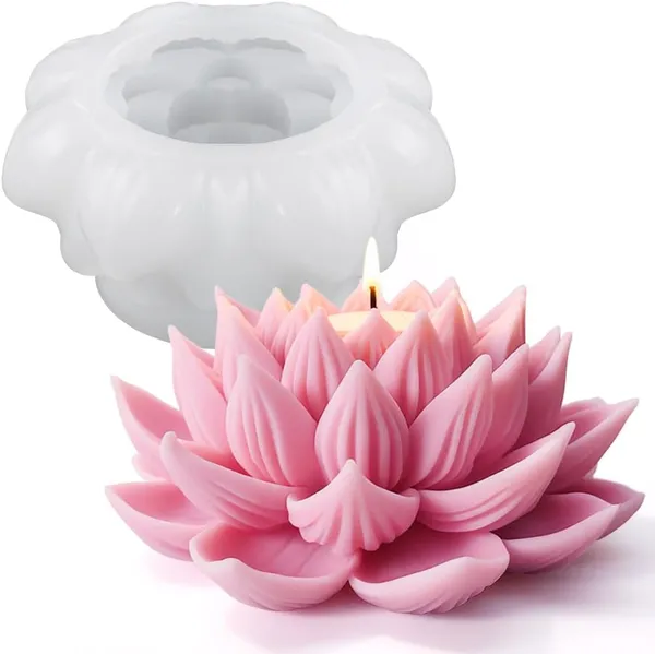 White_Lotus_Mould_Candle_For_Home_Decor