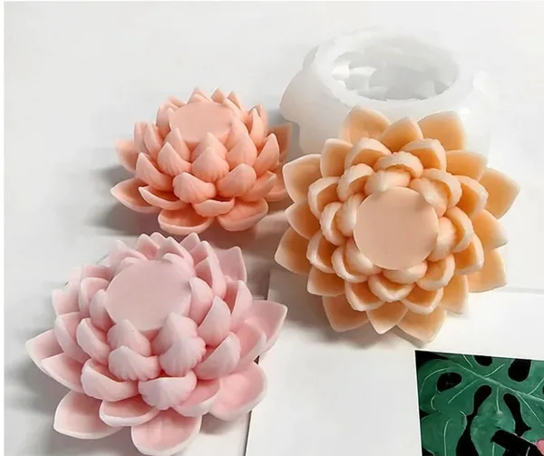 White_Lotus_Mould_Candle_For_Home_Decor