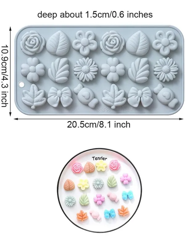 White_Flower_And_Leaves_Silicone_Cake_18_Cavity_3D_Flower_Petals_Candy_Bowties_Mould_Tray_Diy_Baking_Decorating_Tools_For_Chocolate_Cupcake_Mousse_Dessert_Gummy_Handmade_Soap_Resin_Clay_Molds