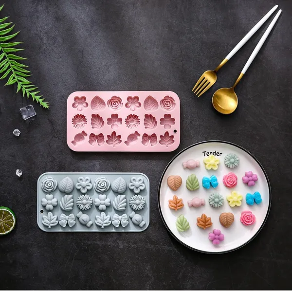 White_Flower_And_Leaves_Silicone_Cake_18_Cavity_3D_Flower_Petals_Candy_Bowties_Mould_Tray_Diy_Baking_Decorating_Tools_For_Chocolate_Cupcake_Mousse_Dessert_Gummy_Handmade_Soap_Resin_Clay_Molds