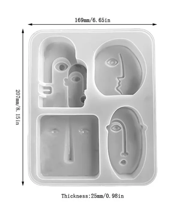 White_4_In_1_Big_Size_4_Kinds_Human_Face_Candle_Mold,_Silicone_Abstract_Candle_Molds,_Art_Portrait_Soap_Mold_Mould_For_Homemade_Candle_Making_Epoxy_Resin_For_Home_Decor