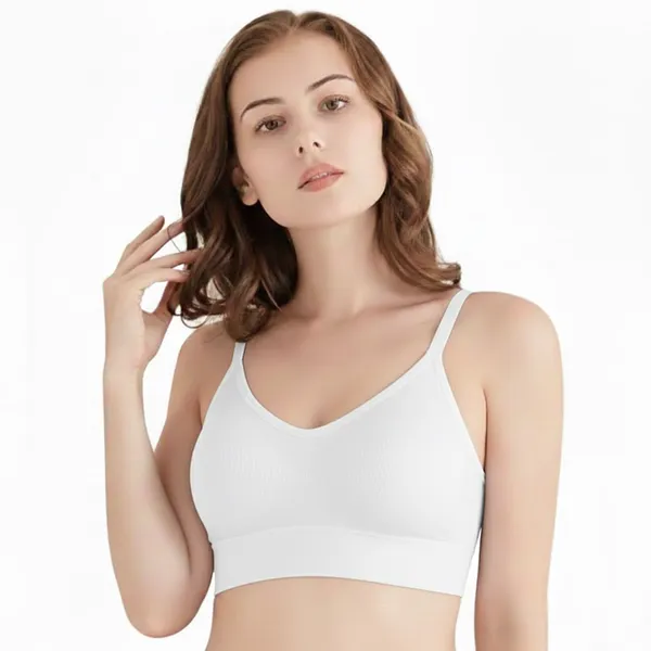 Pack_Of_4_|_646_Lightweight_Padded_Performance_Bra__Nylon-Spandex_Quick-Dry_for_Studio_&_Gym_|_(Black-Grey-White-Green)