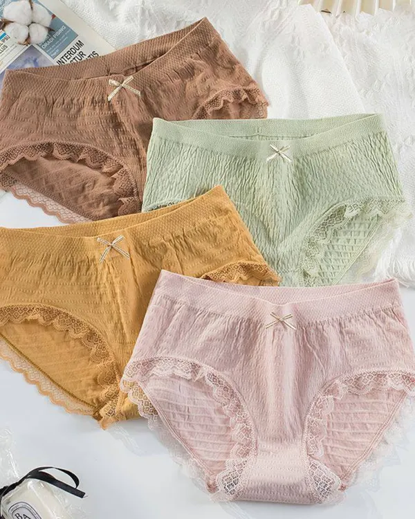 Pack_of_4_|_Cotton_Blend_Ultra-Light_Panty_–_Premium_Craft,_Featherweight_Comfort_|_100%_Same_Colors_Received_(As_Shown)_|_(Brown-Green-Orange-Pink)