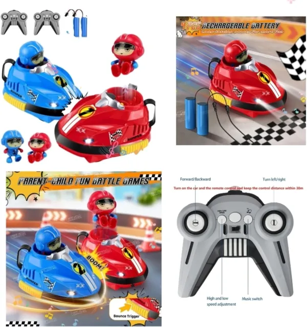 2.4GHz_Remote_Control_Bumper_Go_Kart_Car_Set_for_Kids_|_2_Player_Battle_Racing_Cars_with_Light,_Music_&_Rechargeable_Battery_|_Interactive_RC_Toy_Gift_for_Boys_&_Girls_(Blue_&_Red)