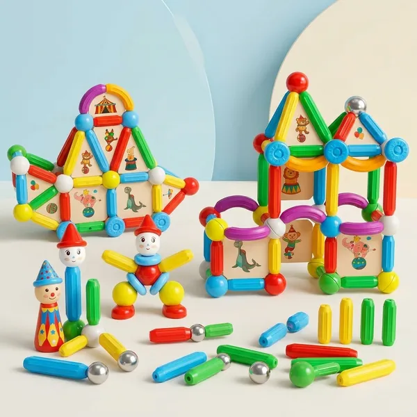 Multicolor_Plastic_Magnetic_Rods_Balls_Construction_Building_Blocks_42_Pcs_For_Kids