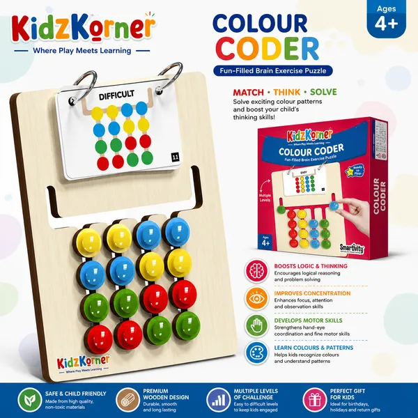 KidzKorner_Colour_Coder_Brain_Puzzle_Game_–_Wooden_Logic_&_Pattern_Matching_Educational_Toy_for_Kids_(Age_4+)
