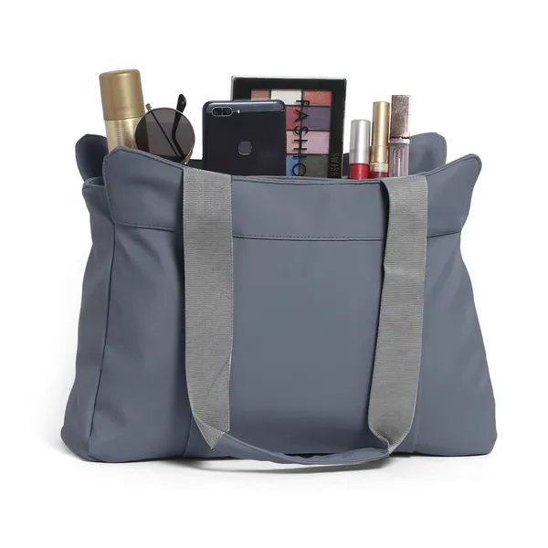 Trendy_Gray_Nylon_Tote_Bag_For_Women_Lightweight_Shoulder_Handbag_With_Spacious_Compartments,_Durable_Straps_&_Water-Resistant_Design_Ideal_For_Office,_Travel,_Gym,_Or_Everyday_Use