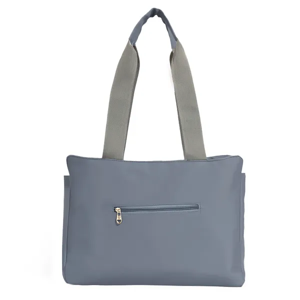 Trendy_Gray_Nylon_Tote_Bag_For_Women_Lightweight_Shoulder_Handbag_With_Spacious_Compartments,_Durable_Straps_&_Water-Resistant_Design_Ideal_For_Office,_Travel,_Gym,_Or_Everyday_Use