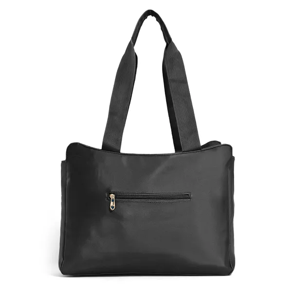 Trendy_Black_Nylon_Tote_Bag_For_Women_Lightweight_Shoulder_Handbag_With_Spacious_Compartments,_Durable_Straps_&_Water-Resistant_Design_Ideal_For_Office,_Travel,_Gym,_Or_Everyday_Use