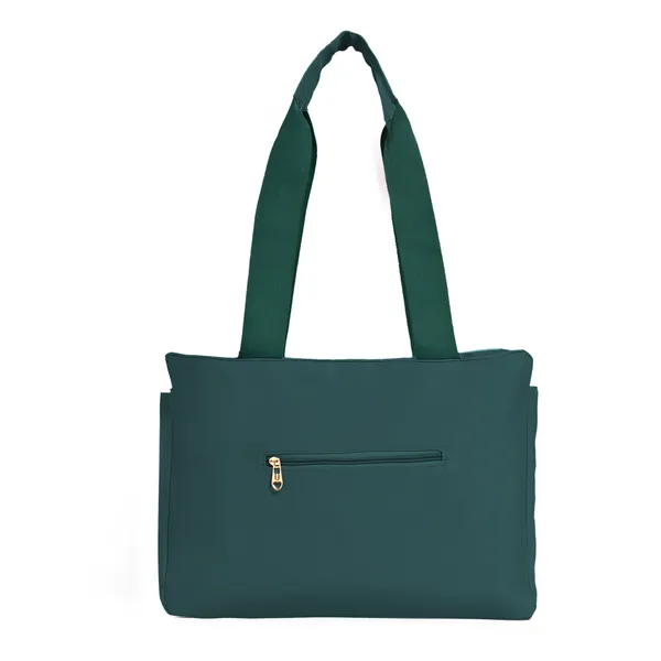 Trendy_Green_Nylon_Tote_Bag_For_Women_Lightweight_Shoulder_Handbag_With_Spacious_Compartments,_Durable_Straps_&_Water-Resistant_Design_Ideal_For_Office,_Travel,_Gym,_Or_Everyday_Use