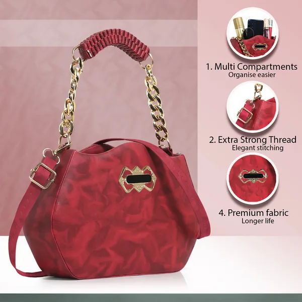 Stylish_Maroon_Faux_Leather_Shoulder_Bag_For_Women_With_Gold_Chain_Handle_&_Adjustable_Strap