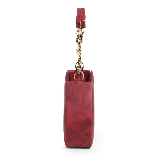 Stylish_Maroon_Faux_Leather_Shoulder_Bag_For_Women_With_Gold_Chain_Handle_&_Adjustable_Strap