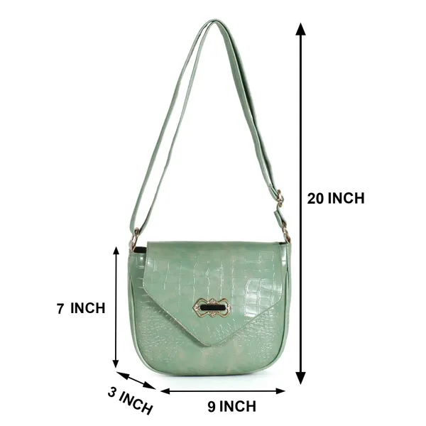 Stylish_Mint_Green_Crocodile_Pattern_Sling_Bag_For_Women