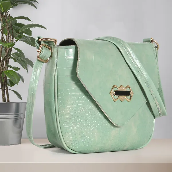 Stylish_Mint_Green_Crocodile_Pattern_Sling_Bag_For_Women