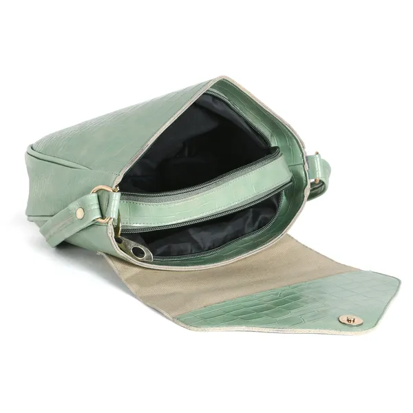 Stylish_Mint_Green_Crocodile_Pattern_Sling_Bag_For_Women