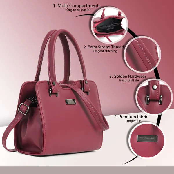 Stylish_Maroon_Leather_Handbag_For_Women_Elegant_Shoulder_Tote_Purse_With_Dual_Handles,_Trendy_Office_&_Casual_Bag,_Lightweight_Designer_Crossbody_Satchel