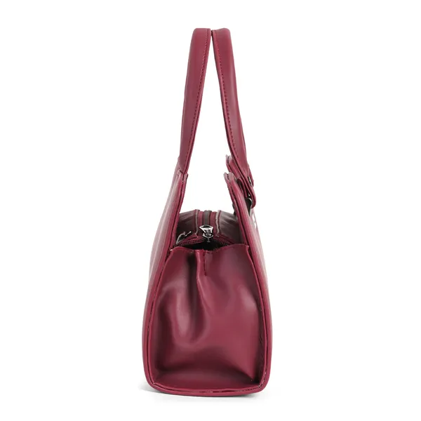 Stylish_Maroon_Leather_Handbag_For_Women_Elegant_Shoulder_Tote_Purse_With_Dual_Handles,_Trendy_Office_&_Casual_Bag,_Lightweight_Designer_Crossbody_Satchel