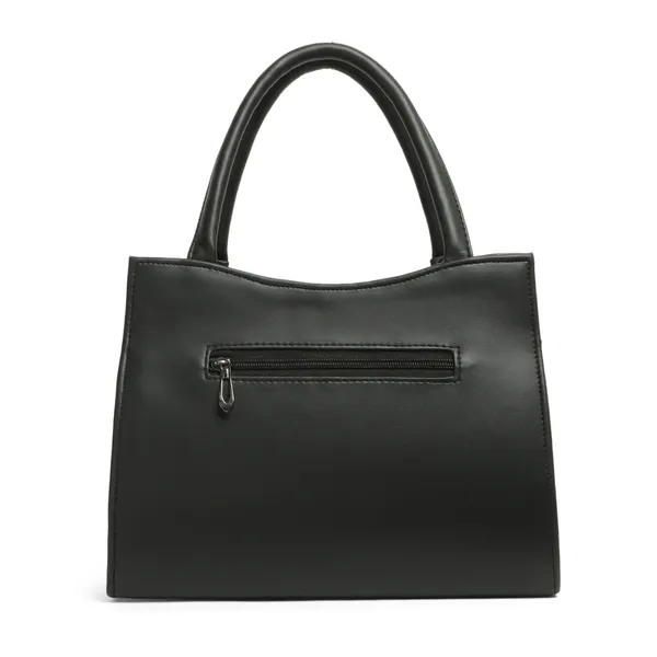 Elegant_Black_Textured_Leather_Handbag_For_Women_Stylish_Tote_Purse_With_Shoulder_Strap,_Lightweight_Designer_Office_&_Casual_Bag