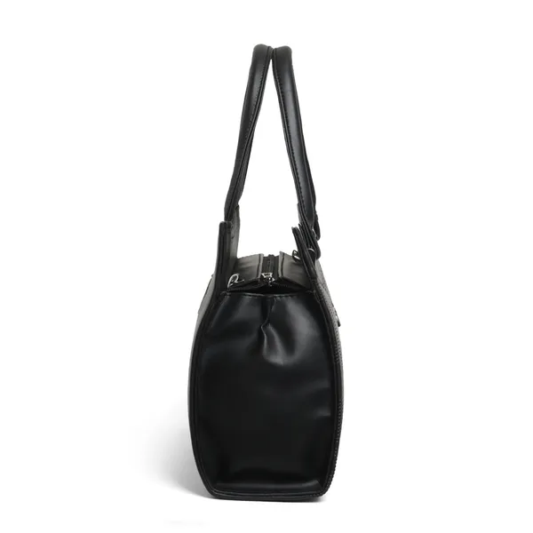 Elegant_Black_Textured_Leather_Handbag_For_Women_Stylish_Tote_Purse_With_Shoulder_Strap,_Lightweight_Designer_Office_&_Casual_Bag