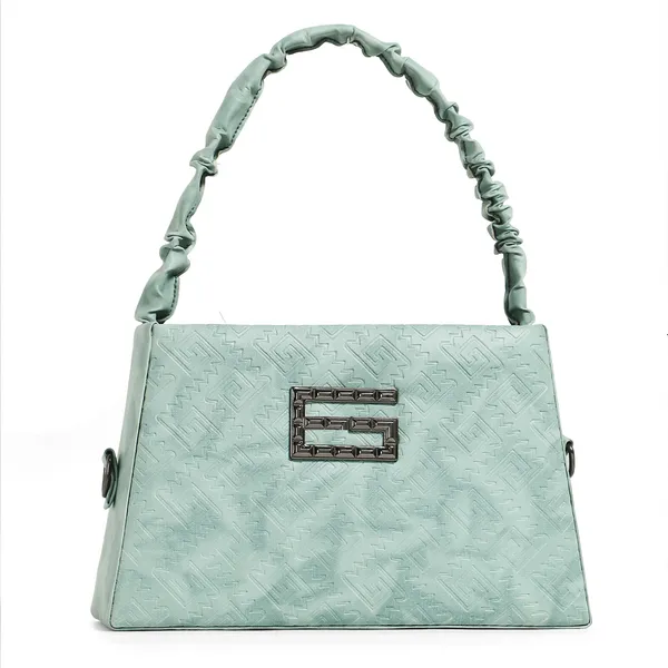 Elegant_Green_Designer_Shoulder_Bag_For_Women_With_Embossed_Pattern_&_Metal_G_Logo