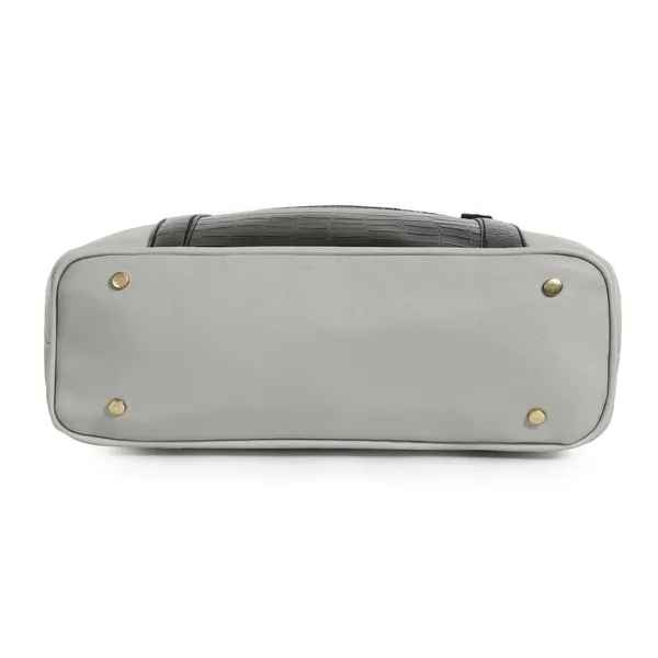 Women_Gray_Pocket_Croco_Leather_Handbag_Elegant_Faux_Leather_Handbag_With_Gold_Accents,_Spacious_Shoulder_Purse_For_Office,_Travel_&_Everyday_Use