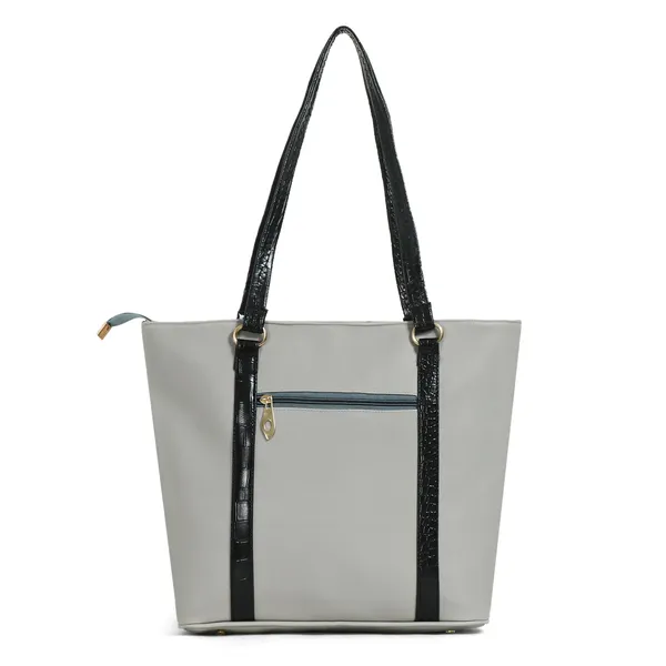 Women_Gray_Pocket_Croco_Leather_Handbag_Elegant_Faux_Leather_Handbag_With_Gold_Accents,_Spacious_Shoulder_Purse_For_Office,_Travel_&_Everyday_Use