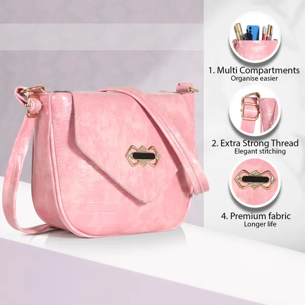 Stylish_Mint_Pink_Crocodile_Pattern_Sling_Bag_For_Women