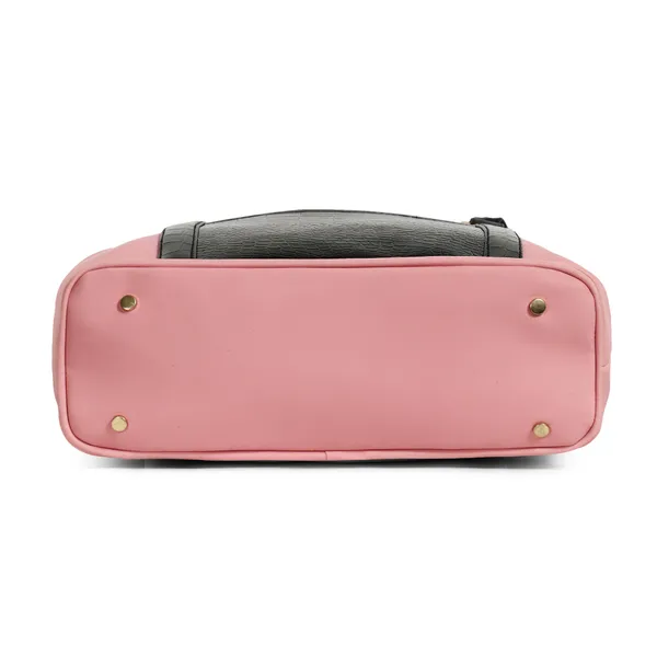 Women_Pink_Pocket_Croco_Leather_Handbag_Elegant_Faux_Leather_Handbag_With_Gold_Accents,_Spacious_Shoulder_Purse_For_Office,_Travel_&_Everyday_Use