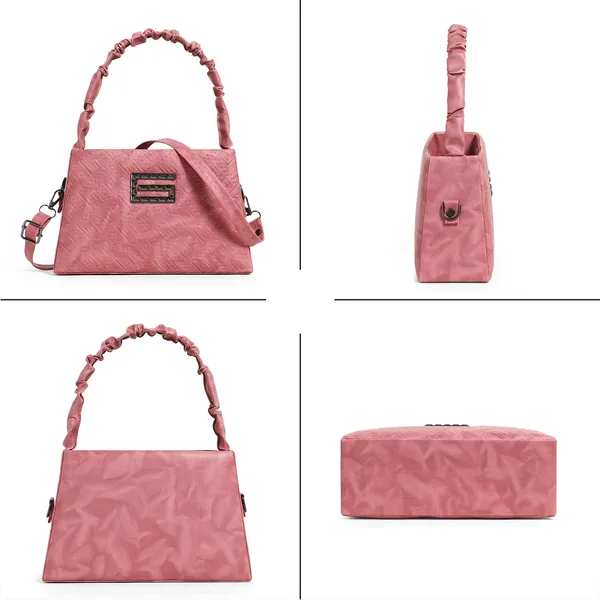 Elegant_Peach_Designer_Shoulder_Bag_For_Women_With_Embossed_Pattern_&_Metal_G_Logo