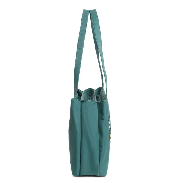 Trendy_Green_Leather_Tote_Bag_For_Women_Spacious_Shoulder_Handbag_With_Dual_Zipper_Pockets,_Stylish_Office_&_Casual_Carryall_Purse,_Lightweight_Everyday_Travel_Bag