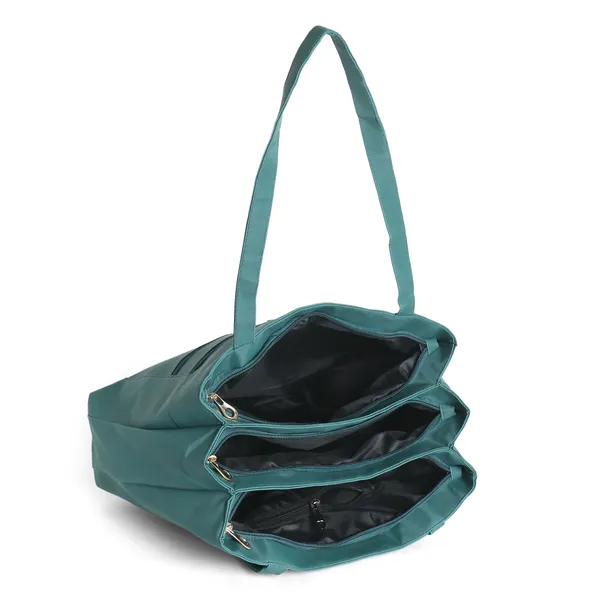 Trendy_Green_Leather_Tote_Bag_For_Women_Spacious_Shoulder_Handbag_With_Dual_Zipper_Pockets,_Stylish_Office_&_Casual_Carryall_Purse,_Lightweight_Everyday_Travel_Bag