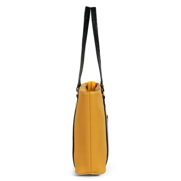 Women_Yellow_Pocket_Croco_Leather_Handbag_Elegant_Faux_Leather_Handbag_With_Gold_Accents,_Spacious_Shoulder_Purse_For_Office,_Travel_&_Everyday_Use