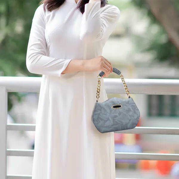 Stylish_Grey_Faux_Leather_Shoulder_Bag_For_Women_With_Gold_Chain_Handle_&_Adjustable_Strap