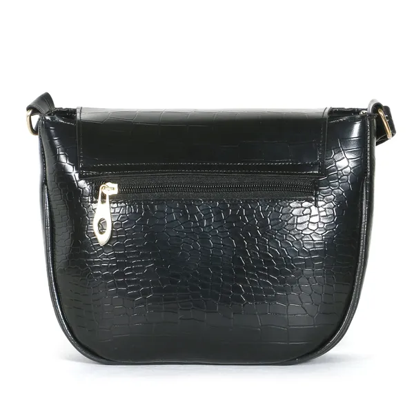 Stylish_Mint_Black_Crocodile_Pattern_Sling_Bag_For_Women