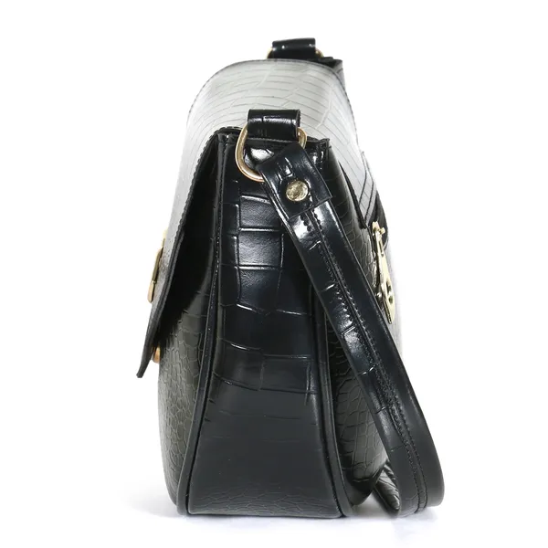 Stylish_Mint_Black_Crocodile_Pattern_Sling_Bag_For_Women