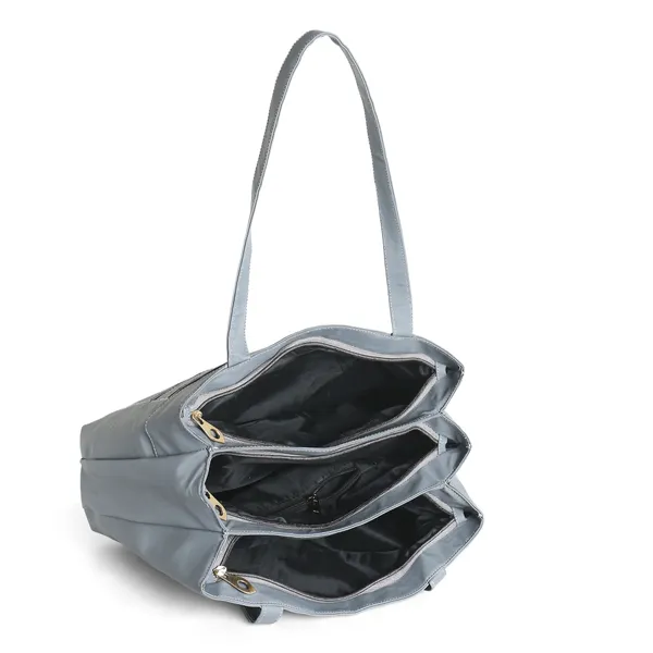 Trendy_Gray_Leather_Tote_Bag_For_Women_Spacious_Shoulder_Handbag_With_Dual_Zipper_Pockets,_Stylish_Office_&_Casual_Carryall_Purse,_Lightweight_Everyday_Travel_Bag