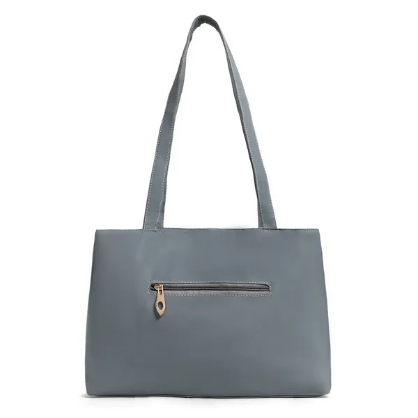 Trendy_Gray_Leather_Tote_Bag_For_Women_Spacious_Shoulder_Handbag_With_Dual_Zipper_Pockets,_Stylish_Office_&_Casual_Carryall_Purse,_Lightweight_Everyday_Travel_Bag