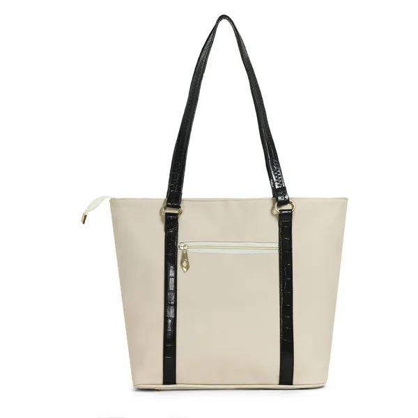 Women_Cream_Pocket_Croco_Leather_Handbag_Elegant_Faux_Leather_Handbag_With_Gold_Accents,_Spacious_Shoulder_Purse_For_Office,_Travel_&_Everyday_Use
