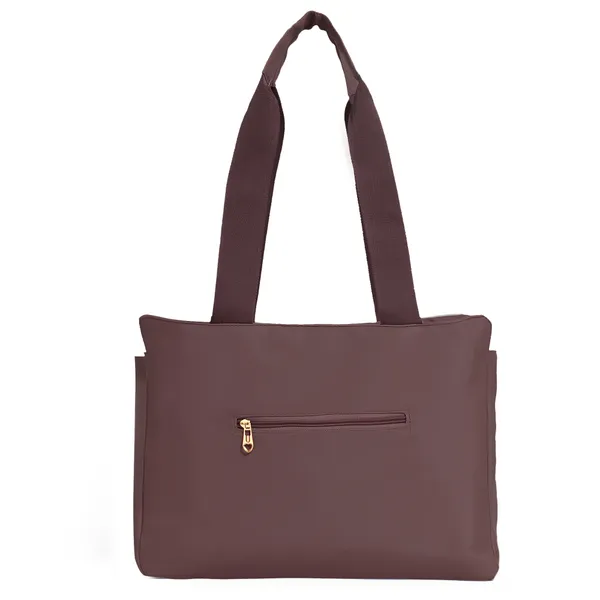 Trendy_Brown_Nylon_Tote_Bag_For_Women_Lightweight_Shoulder_Handbag_With_Spacious_Compartments,_Durable_Straps_&_Water-Resistant_Design_Ideal_For_Office,_Travel,_Gym,_Or_Everyday_Use