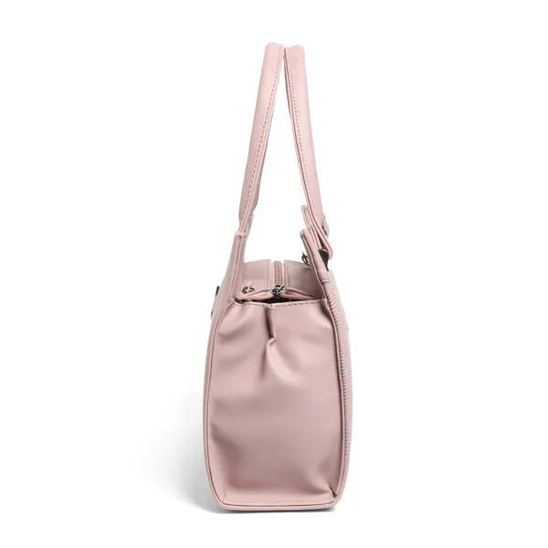 Elegant_Pink_Textured_Leather_Handbag_For_Women_Stylish_Tote_Purse_With_Shoulder_Strap,_Lightweight_Designer_Office_&_Casual_Bag