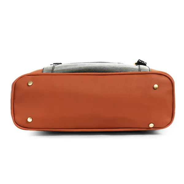 Women_Tan_Pocket_Croco_Leather_Handbag_Elegant_Faux_Leather_Handbag_With_Gold_Accents,_Spacious_Shoulder_Purse_For_Office,_Travel_&_Everyday_Use