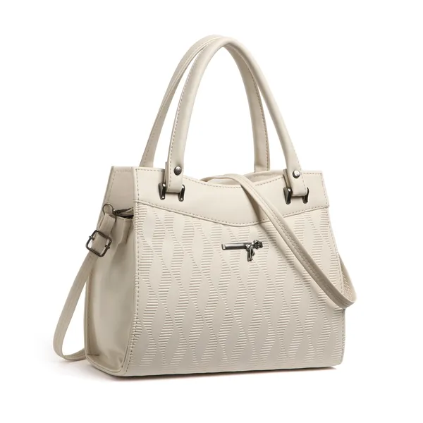 Elegant_Cream_Textured_Leather_Handbag_For_Women_Stylish_Tote_Purse_With_Shoulder_Strap,_Lightweight_Designer_Office_&_Casual_Bag