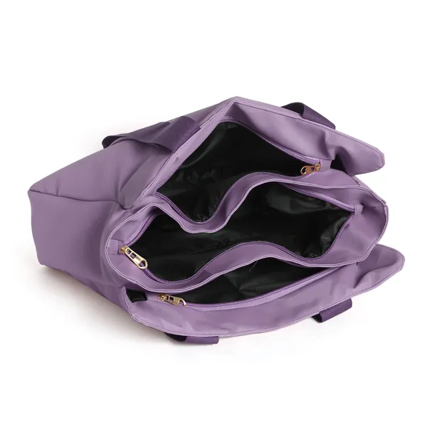 Trendy_Purple_Nylon_Tote_Bag_For_Women_Lightweight_Shoulder_Handbag_With_Spacious_Compartments,_Durable_Straps_&_Water-Resistant_Design_Ideal_For_Office,_Travel,_Gym,_Or_Everyday_Use