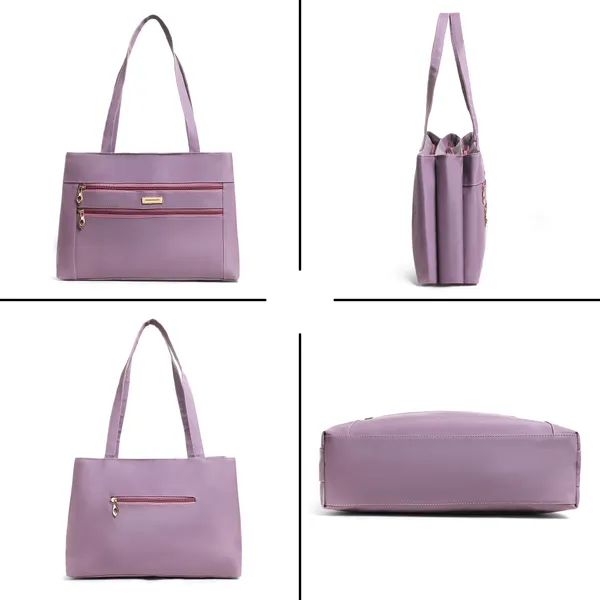 Trendy_Purple_Leather_Tote_Bag_For_Women_Spacious_Shoulder_Handbag_With_Dual_Zipper_Pockets,_Stylish_Office_&_Casual_Carryall_Purse,_Lightweight_Everyday_Travel_Bag